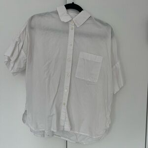 Madewell Cotton/Linen-Blend Short-Sleeve Button Down Shirt